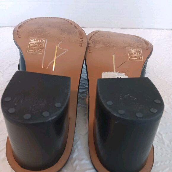 Dolce Vita Mali Black Patent Leather Heeled Loafer Mull Sz 6.5 Block Heel - Picture 9 of 14